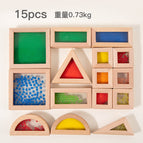 15 pieces of acrylic rainbow building blocks (beech 0.73kg)