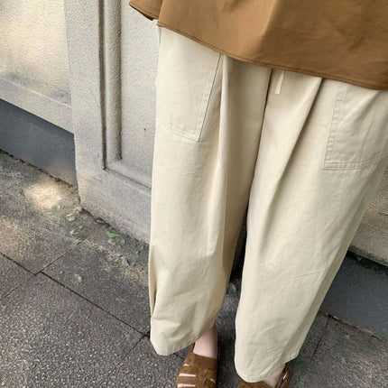 Kamakura Notes Japanese-Style Lantern Pants Workwear Casual Lazy Style Loose Cropped Pants Japanese and Korean Casual Style