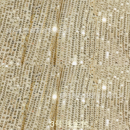 26 Colors in Stock 3mm Straight Strip Spandex Elastic Mesh Fabric Sequin Embroidery Fabric Dress Clothing Spring and Summer Sequin Fabric