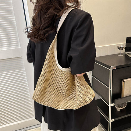Handwoven Bags for Women 2025 New Trendy Fashion Retro Tote Bag Straw Bag Versatile Large Capacity Shoulder Bag
