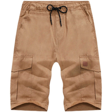 Summer 2023 men's workwear shorts multi-pocket straight shorts men's foreign trade cross-border plus size leather shorts men