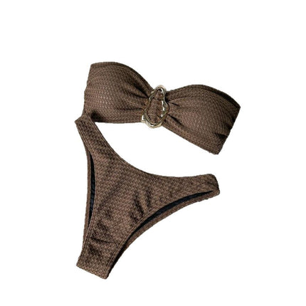 2025 New Bikini European and American Cross-border Strapless Split Dress Sexy Three-piece Bikini Swimwear Swimwear Women