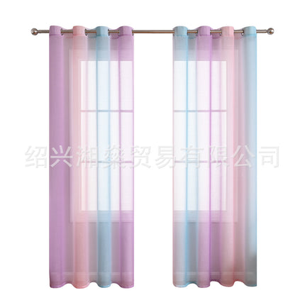 Modern Simple Fresh Translucent Gradient Window Screen Scandinavian Living Room Balcony Bay Window New Semi-Shading Gauze One Piece Drop Shipping