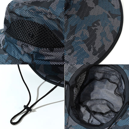 Outdoor Oversized Brim Camouflage Sun Hat for Men Cross-Border Fan Tactical Camouflage Hat Large Brim Sunshade Benni Fisherman Hat