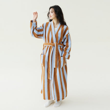 In-Stock Autumn and Winter New Coral Fleece Thickened Beautiful Fleece Men's and Women's Bathrobes, Extra-Long Bathrobes, Couple's Pajamas, Anti-Static