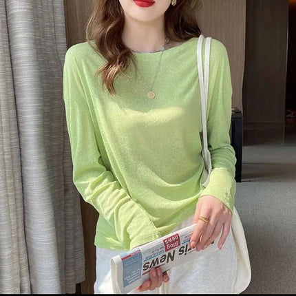 Wholesale T-Shirt for Women 2025 New Short-Sleeved Popular Summer Right Shoulder Ice Silk Mesh Top Slightly See-Through Facial Mask Bottoming Shirt