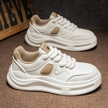 Men's Shoes 2024 New Autumn and Winter Shoes Men's High-End White Sneakers Sports Board Shoes Men's Thick-Soled Cool Trendy Shoes