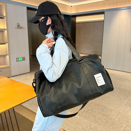 Foreign Trade Hot Sale Short Distance Travel Bag Portable Soft Leather Dry and Wet Separate Gym Bag Independent Shoe Warehouse Luggage Bag Printed logo