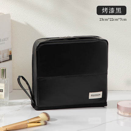 Vertical Cosmetic Bag, Large Capacity, Women's Pencil Case, Travel Pu Waterproof, Can Be Hung on Luggage, Makeup Brush Storage Bag