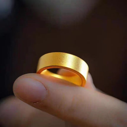 Ancient law inheritance flat-bottomed ring sand gold lovers pair ring matte plain men's and women's classic plain ring ring bracelet wholesale