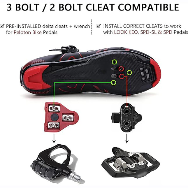 Outdoor Road Mountain Rubber Men's and Women's Lockable Bicycles Without Locks Hard-Soled Spinning Cycling Shoes