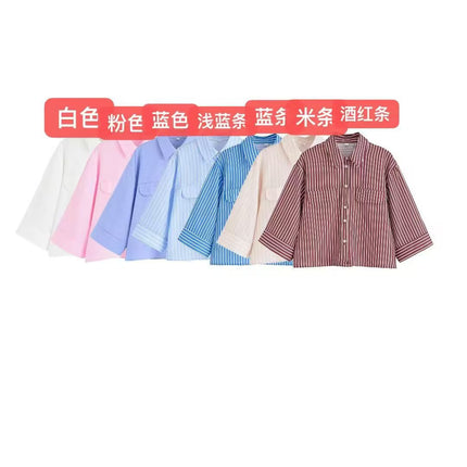 European and American Style Amazon Aliexpress Popular Fashion Trend Versatile Multi-Color Casual and Comfortable Wide-Sleeved Shirt