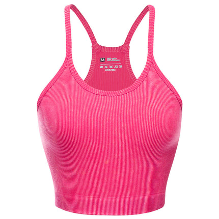 Cross-border Lulu Sports Underwear Washed Vest Naked Yoga Bra Women's Summer Comfortable Quick-drying All-match