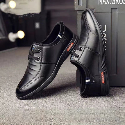 2024 new Joker men's leather shoes soft soft bottom business casual bean shoes work security dad shoes wholesale