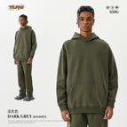 dark gray-hooded hoodie / S