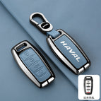 [haval a model 4-button start] double-sided leather with lychee pattern blue + b02 buckle