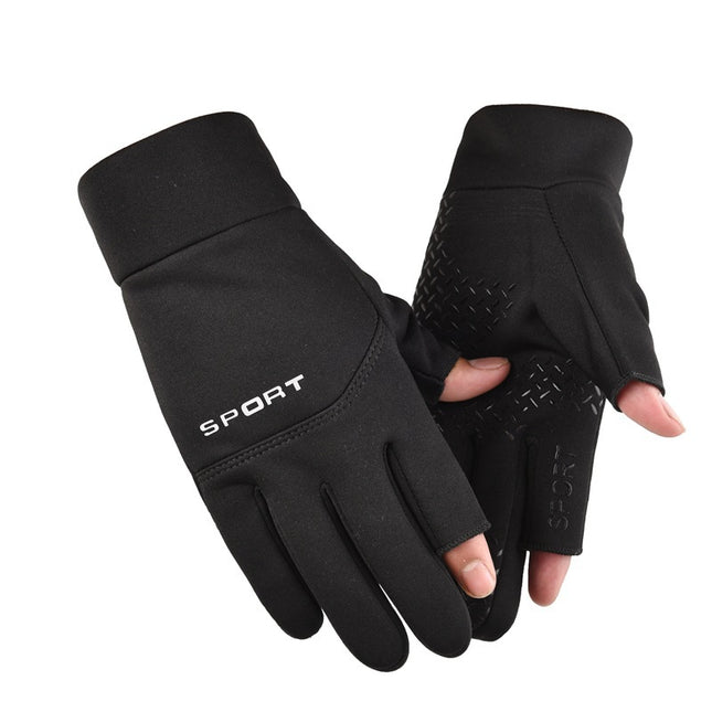 Cycling Gloves Men's Outdoor Sports Cold-Proof, Windproof and Warm Full-Finger Touch Screen Anti-Slip Driving Fleece-Lined Autumn and Winter Women's