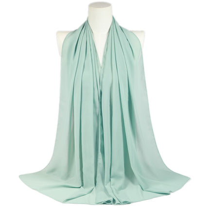 Solid Color Single Color Pearl Chiffon Scarf Malaysia Hot Selling Long Scarf Scarf Shawl Export Malaysia