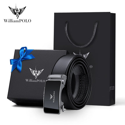 King Paul Belt Men's Genuine Leather Automatic Buckle Men's Belt Young Business Top Layer Cowhide New Trouser Belt