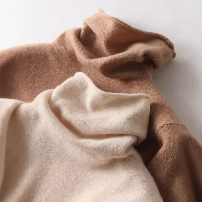 Curled Pile Collar Wool Sweater Women's 100 Pure Wool Base Shirt Autumn and Winter New High Neck Cashmere Knitted Sweater