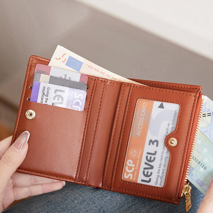 Women's Short Wallet 2024 New Fresh Crocodile Pattern Two-fold Coin Purse Simple Fashion Card Storage Bag