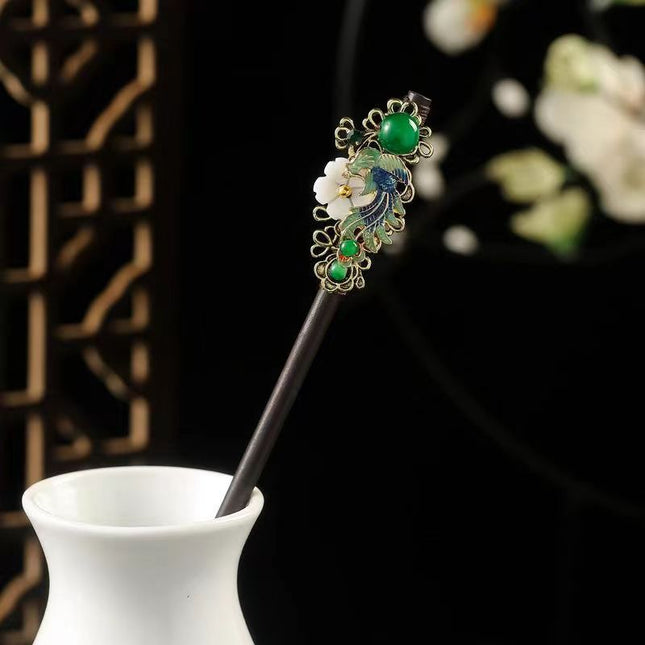 Antique Wood Hairpin Tassel Step-up Hair Hairpin Children's Imitation Ebony Headwear Disc Hair Han Clothing Accessories Ancient Costree Hair Hairpin Hair