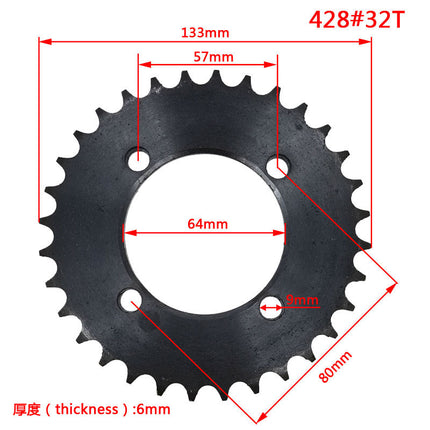 428 tooth plate 28 32 34 38T tooth sprocket electric vehicle modification accessories tricycle chain plate single row gear plate