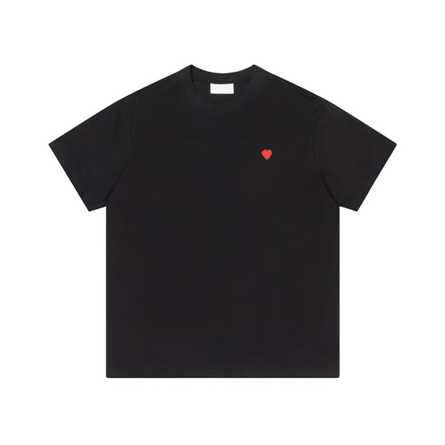 Cross-Border Am* Short-Sleeved Pure Cotton Embroidered Round Neck T-Shirt Summer Casual Loose Couple Wear Star Same Style Drop Shipping
