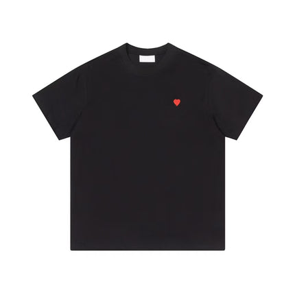 Cross-Border Am* Short-Sleeved Pure Cotton Embroidered Round Neck T-Shirt Summer Casual Loose Couple Wear Star Same Style Drop Shipping