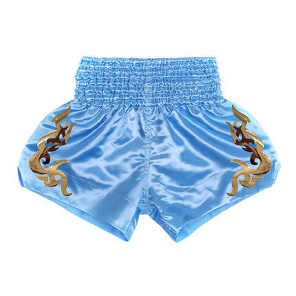New Solid Color Boxer Shorts Fighting Sanda Kicking Pants Thai Style Muay Thai Shorts Kids Adult