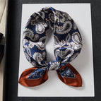 Cashew lace border 53 silk-navy