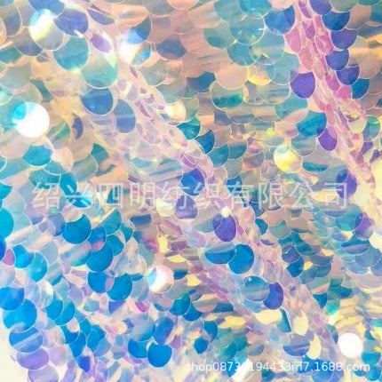 Encrypted original magic color laser fish scale sequin cloth, Mermaid sequin embroidered cloth, factory direct supply spot