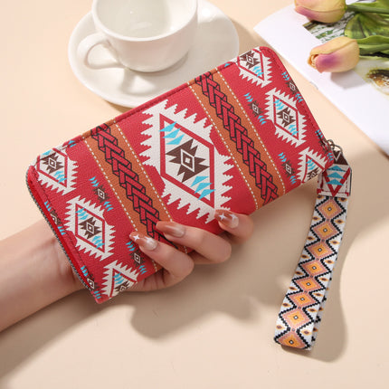Cross-Border New Model Women's Korean-Style Long Versatile Large-Capacity Double-Layer Retro Pattern Coin Purse and Phone Bag