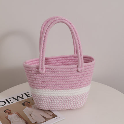 Cotton Woven Straw Bag / Sac Tressé Coton Paille