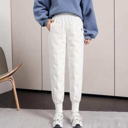 Women's Winter Pants for Outdoor Wear, Fashionable 2025 New Thickened Cotton Pants, Loose High-Waisted, Thickened and Warm, Cuffed Cotton Pants