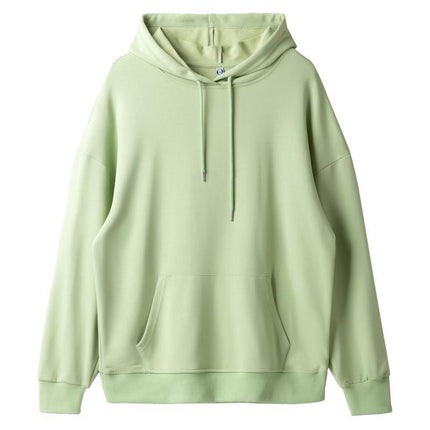 American fashion brand 260g pullover casual loose hooded sweater dopamine solid color heavy shoulder hoodie in spring and autumn