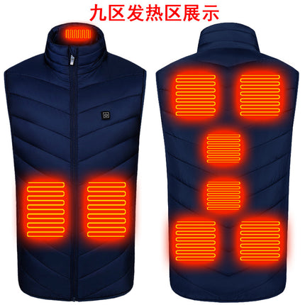 New (single control area 9, double control area 9) intelligent constant temperature carbon braze heating vest S-6XL