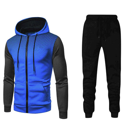 Men's Sweatshirt and Pants Set Cross-Border Amazon Foreign Trade Sports Fitness Men's Autumn and Winter Sweatshirt and Sweatpants Set