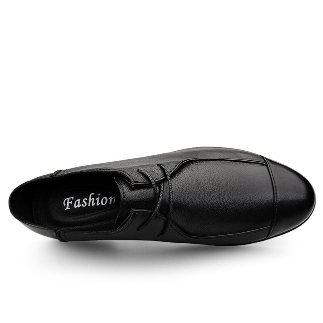 Autumn Casual Leather Shoes Work Men's Dress Men's Leather Shoes Comfortable Summer Flat Heel Thick-soled Men's Leather Shoes Men's Shoes