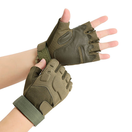 Tactical Gloves Men's Outdoor Sports Rock Climbing Training Military Fan Riding Motorcycle Full Finger Touch Screen Protection Non-slip and Durable