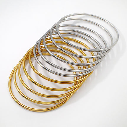 Cross-Border Round Simple Bracelet Titanium Steel Non-Fading Jewelry Light Luxury High-End Coil Bracelet Stainless Steel Jewelry