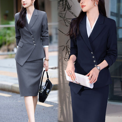 Professional Suit suit Women's Senior Sense 2024 Spring and Autumn New Hotel Front Desk Beauty Salon Overalls Suit Jacket