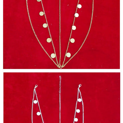 European and American new bohemian wafer layered hair chain female wedding jewelry multi-layer personalized Gypsy sequined head chain
