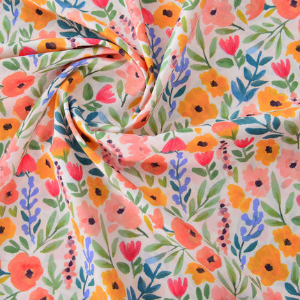 60 pts pure cotton fabric retro wind printed all cotton cloth cartoon handmade children's dress doll clothes summer flower rhyme