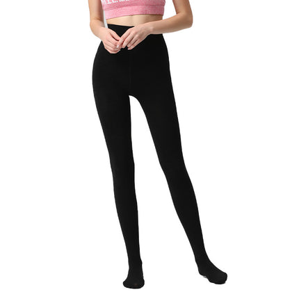 Thickened Fleece Dragon Claw High-Waisted Anti-Pilling Thermal Leggings with High Elasticity, Butt-Lifting, Slimming, and Integrated Socks for Commuting Style