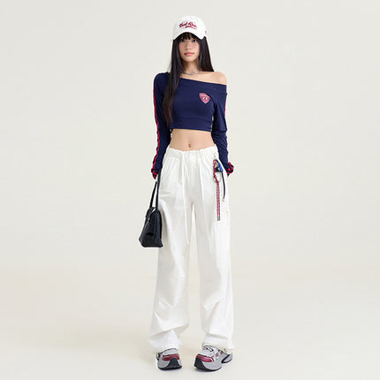 American wide-leg overalls women's autumn and winter 2024 new straight tube loose high waist sagging slim sports casual pants