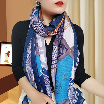 Western style large size sunscreen scarf air conditioning shawl outdoor dual-use women's summer thin neck protection versatile fashion scarf