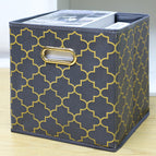 Gold-plated gray bottom lantern without cover (gold metal buckle) / Large size (28*28*28cm)