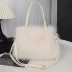 White / Fox plush tote bag