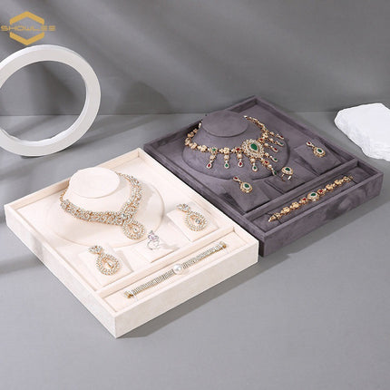 Light Luxury Jewelry Display Tray Necklace Bracelet Ring Earrings Ear Studs Display Tray Jewelry Set Window Display Props